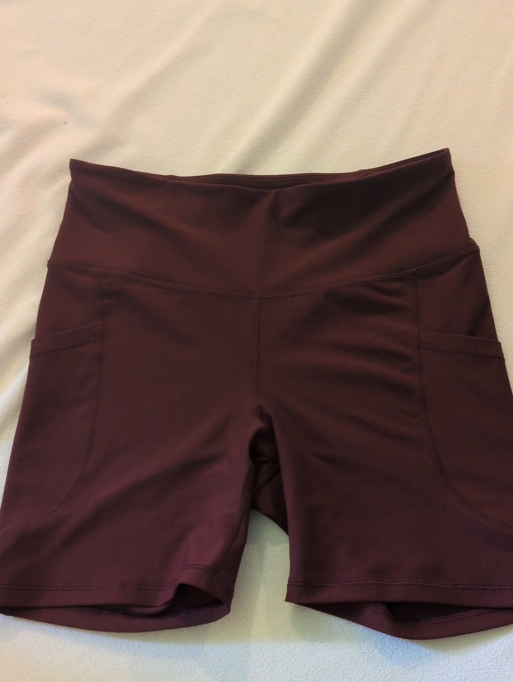 Old Navy Burgundy High-Rise Biker Shorts with Side Pockets